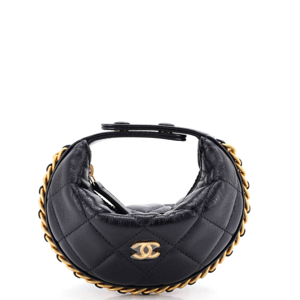 Chanel Extra Mini Chain Around Hobo Pouch Quilted Lambskin